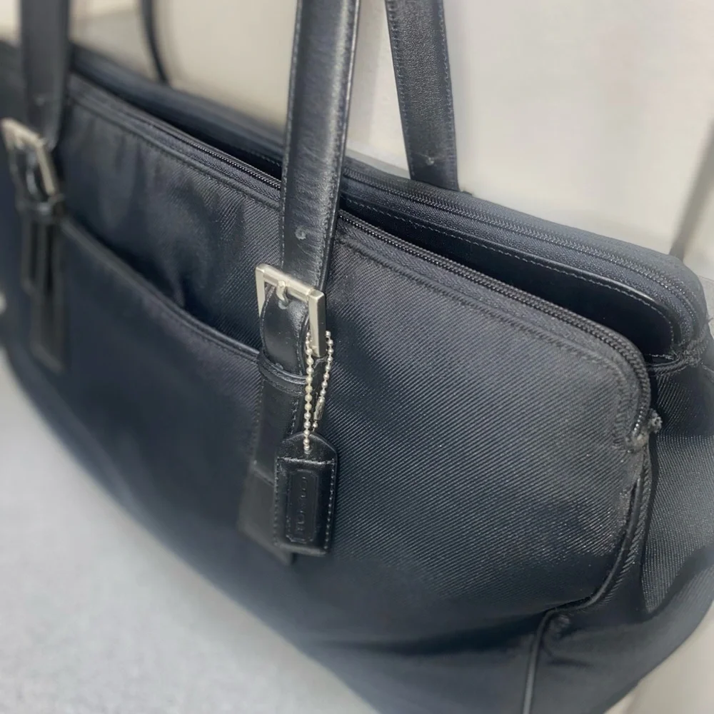 Coach Vintage Mercer Twill and Leather Black Satchel EUC